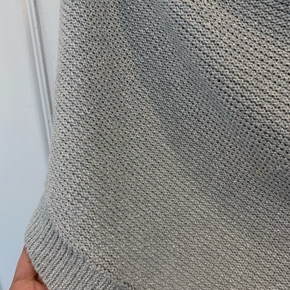 Ba&sh asymmetrical one shoulder glitter silver sweater. Size XS - Picture 6 of 8